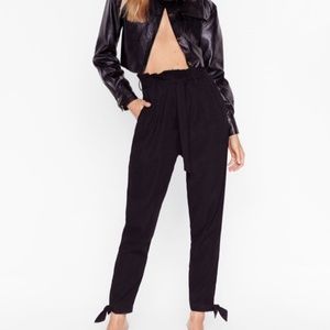 *NWT* Nasty Gal High Waisted Pleated Pants with Ties